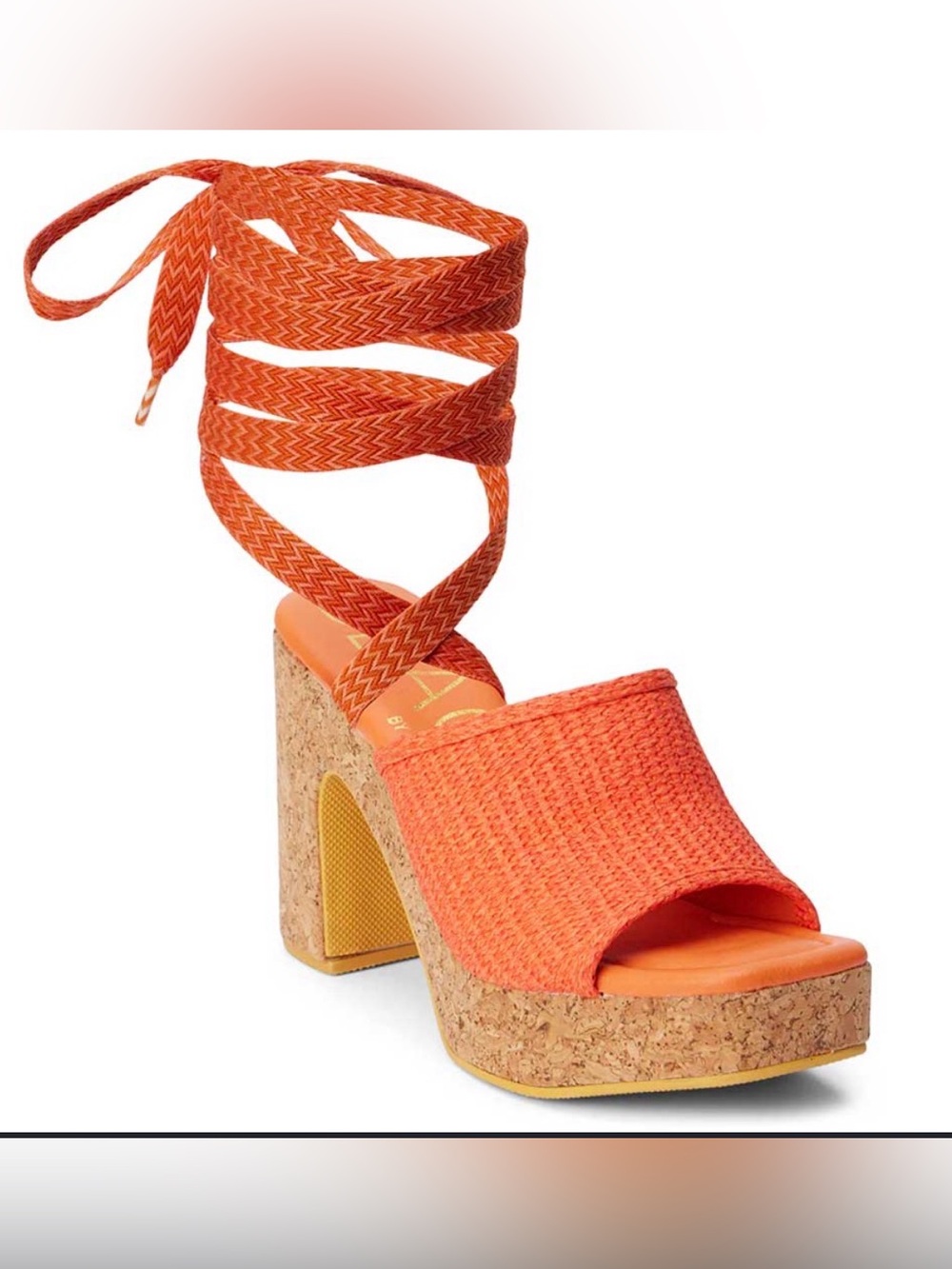 Beach by Matisse Women's Magnolia Sandals | Orange Cork Heels with Ankle Strap